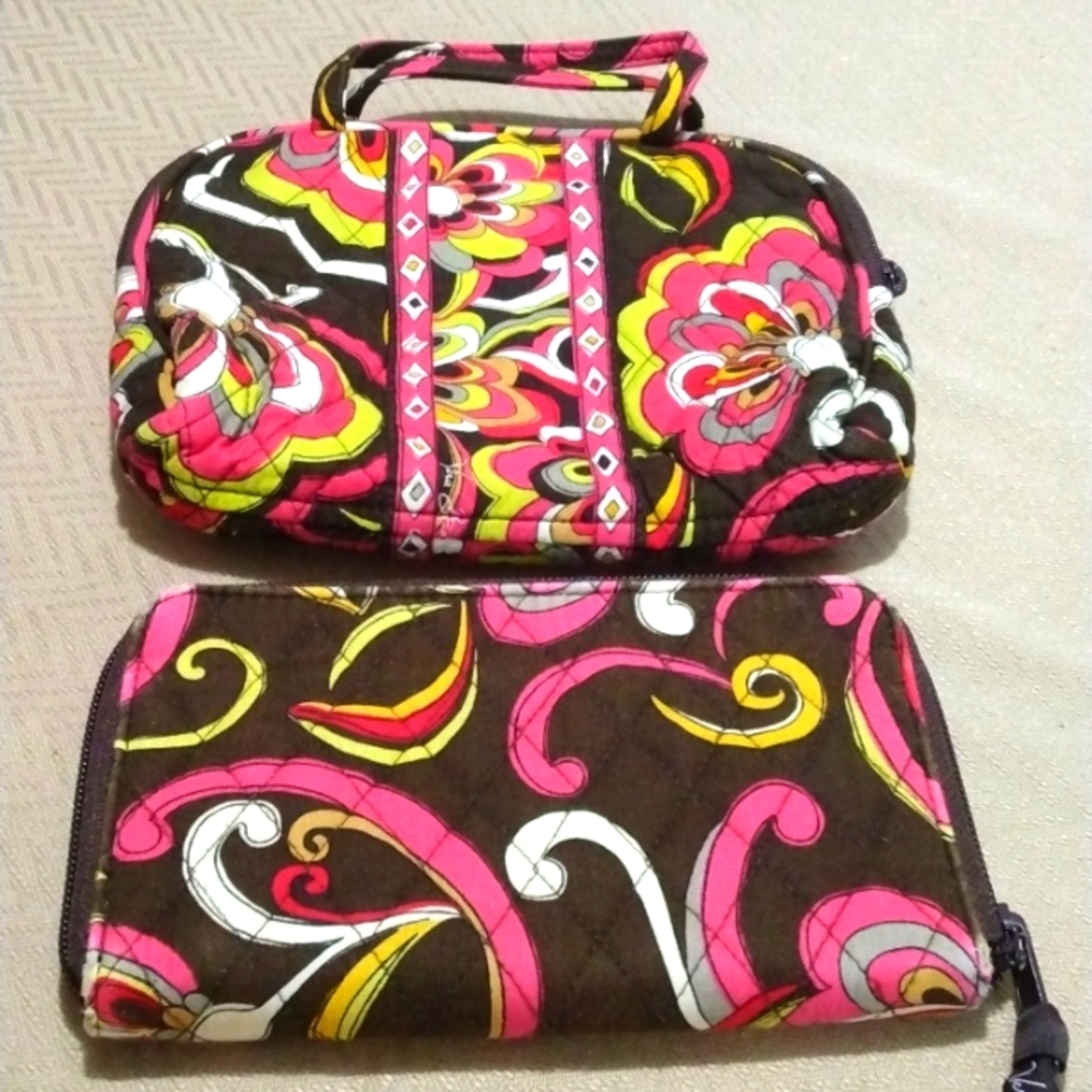 Vera Bradley Puccini Wallet and  Cosmetic Bag